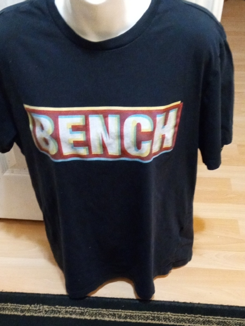 Bench Black Short-Sleeve Tee with Multicolor Logo